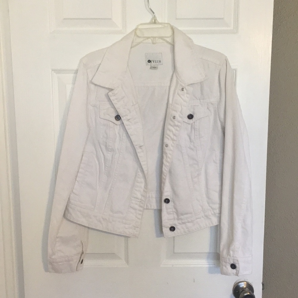 Stylus white cotton Jean jacket ladies size L